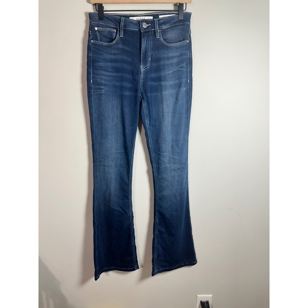 Guess Womens Boot High Sexy Flare Jeans Dark Wash High Rise Size 28 W5YA0L